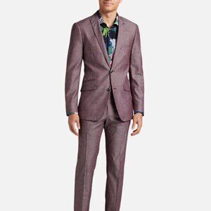 Paisley & Gray Slim Fit Peak Lapel Suit Separates Jacket- colour: Mulberry